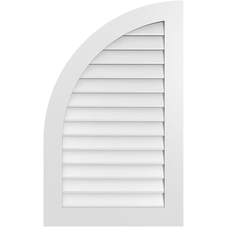 Ekena Millwork Quarter Round Top Left Surface Mount PVC Gable Vent w/ 3-1/2"W x 1"P Standard Frame, 26"W x 42"H GVPQL26X4201SN